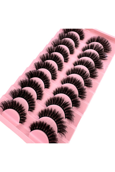 Choice13 ١٠ أزواج من الرموش الصناعية المصنوعة يدويًا من المنك، مقاس ٣-٦، رموش...