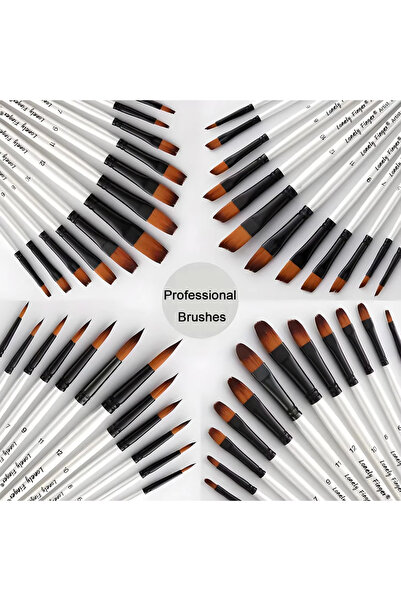 Choice23 مجموعة فرش طلاء احترافية مكونة من 48 قطعة، فرش بيضاء، 12/24/48 قطعة،...