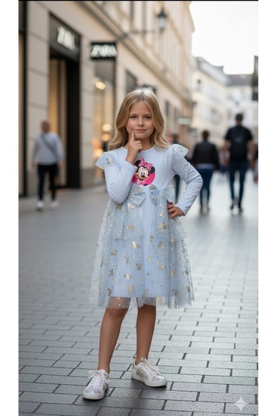 BEGONYA BEBECE KIDS Girls' Dress with Character Print for Holidays and Specia...