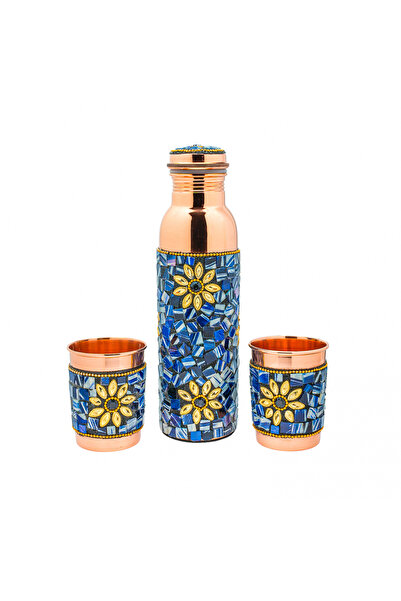 ARANA Set Lapis Lazuli Cupru, 1 L x sticlă, 300 ml x 2 căni, 583 g