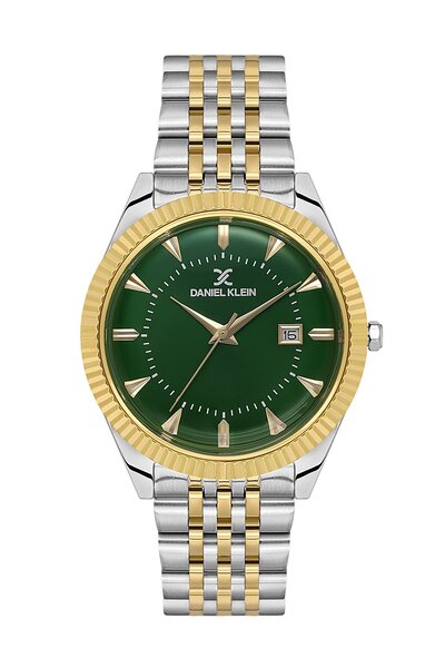 Daniel Klein 41 mm Men's Wristwatch with Green Dial Gold Silver Color Band Gi...
