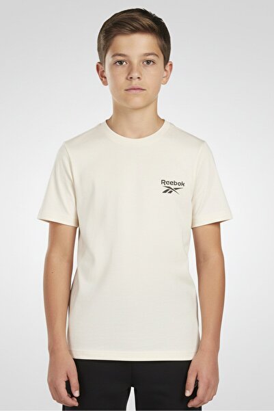 Reebok Kids Boy Sportswear Fit Graphic Print Outdoor T-Shirt, Tan