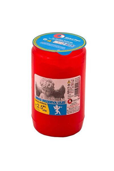 GLOBAL PLAST SRL Rezervă candelă roșie timp ardere 60h