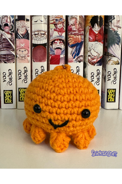Snickerdoodles Amigurumi Octopus Keychain 1 Piece - Hand Knitted