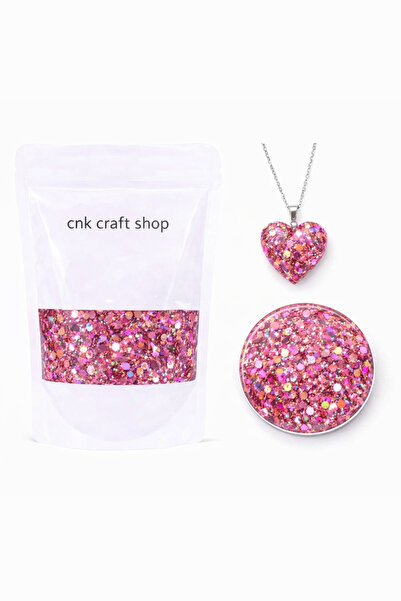 cnk craft shop Rose Gül Rengi Chunky Holografik Glitter Epoksi Mum Kokulutaş ...