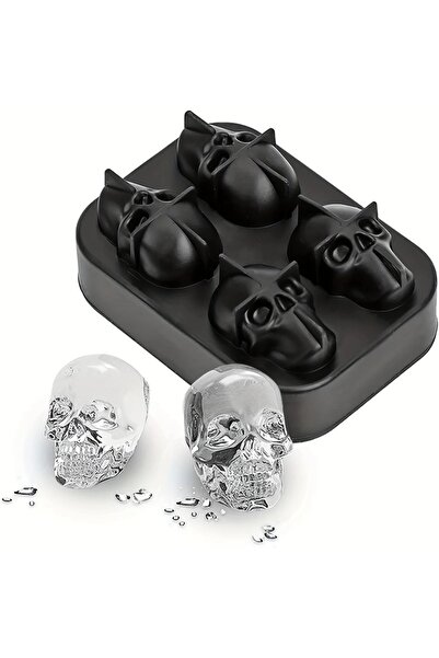 Choice8 4 grid Skull Diamond Rose Gun ETC. Shaped Ice Cube Mold Food Grade Si...