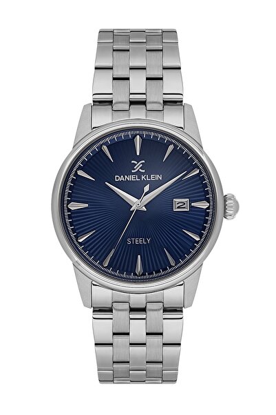 Daniel Klein Silver Navy Blue Gift Packaged Stainless Full Steel Case Men's W...
