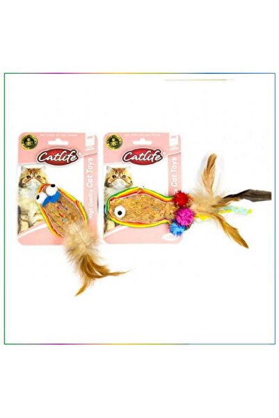 Generic Brand لعبة Catlife من خشب البلوط على شكل فطر للقطط مع شرابة ملونة