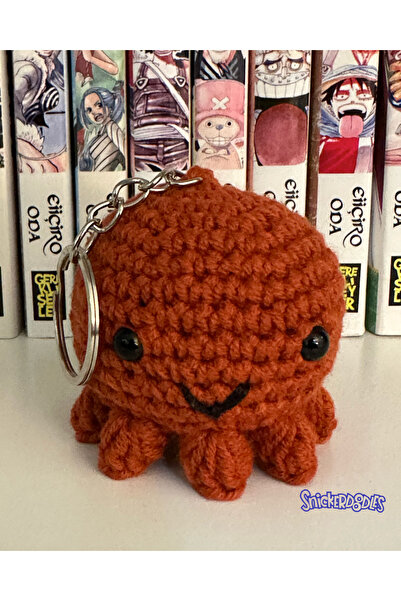 Snickerdoodles سلسلة مفاتيح على شكل أخطبوط أميجورومي - قطعة واحدة - محبوكة يد...