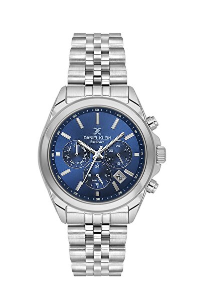 Daniel Klein Silver Navy Blue Color 42 mm Gift Packaged Internal Indicators A...