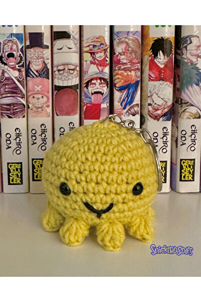 Snickerdoodles Amigurumi Octopus Keychain 1 Piece - Hand Knitted