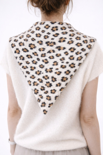 laviyonsa Triangle croială țesut mohair imprimeu leopard șal și eșarfă pentru...