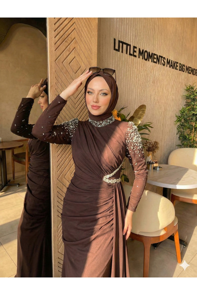 Modarana Berry Taşlı Tesettür Abiye