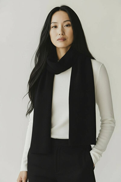 Nostos Algos Siyah Basic Triko Atkı