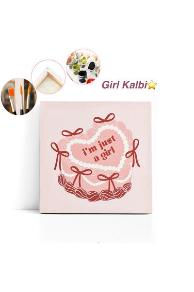 TT ART Sayılarla Boyama Seti, Sevgililer Gününe Özel, 20x20cm - Girl Kalbi