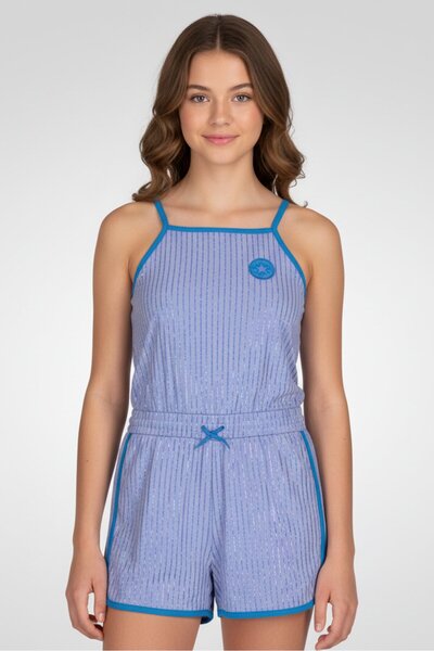 Converse بدلة لعب خارجية معدنية بدون أكمام للبنات، لون لافندر