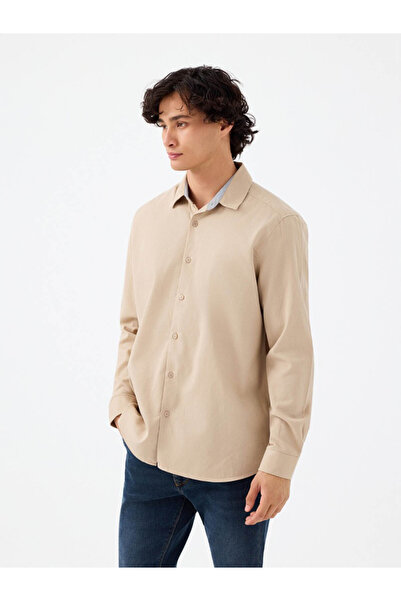 Loft 26Kp69000004 Beige Men's Shirt Lf2036766