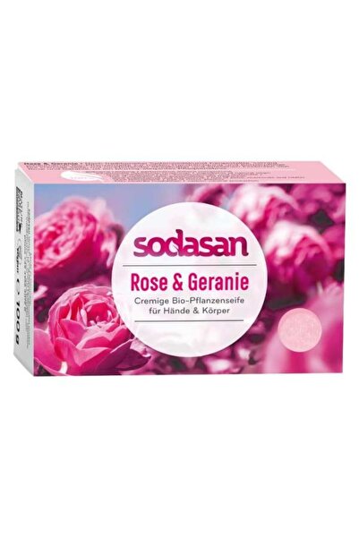 Sodasan Organic Rose and Geranium Cream Soap 100 Gr
