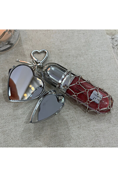 Diger3405 Ruj Bölmeli Ayna Detaylı Charm Anahtarlık
