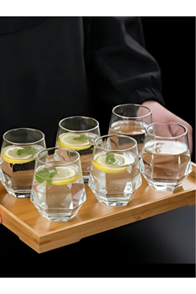 b11 Set of two clear glass cups with a modern design – 350ml capacity