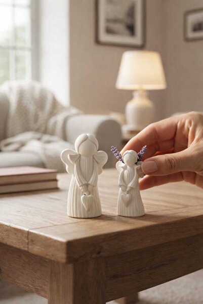 bonjorno aksesuar Minimal Melek Biblo İkili Set – Dekoratif Masa Üstü Figür, ...