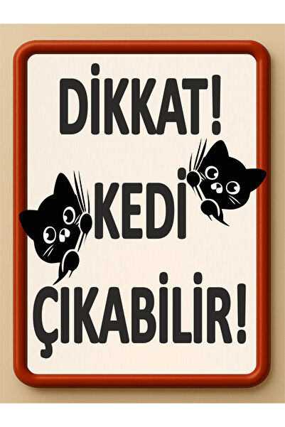 sıradışıhediyem Cat May Exit Warning Sign Cat Can Exit Metal Warning Sign 20Z...