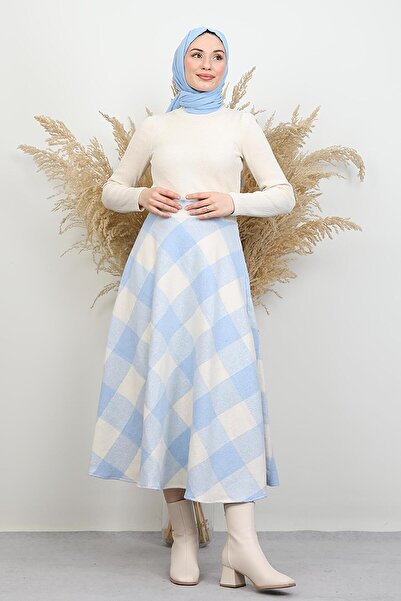 GİYZAMİLA Fusta cu model pătrat Bebe Blue