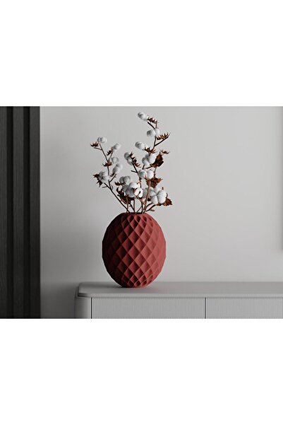 Sani Vază decorativă Sani, Cristal 121 x 121 x 140 mm, Roșu închis mat