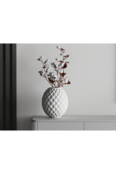 Sani decorative vase, Crystal 121 x 121 x 140 mm, Matt White