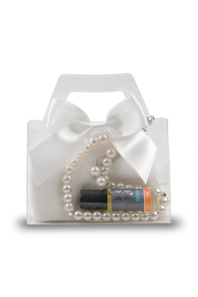 Hayrat Neşriyat Takke + Essence + Prayer Beads Gift Set (33 Pieces, White)