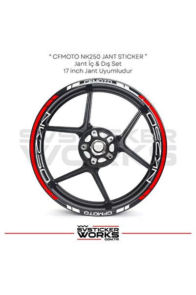 ARONA ملصق جنط CFMOTO NK250، نص داخلي للجنط وشريط خارجي، مجموعة من 24 ملصق
