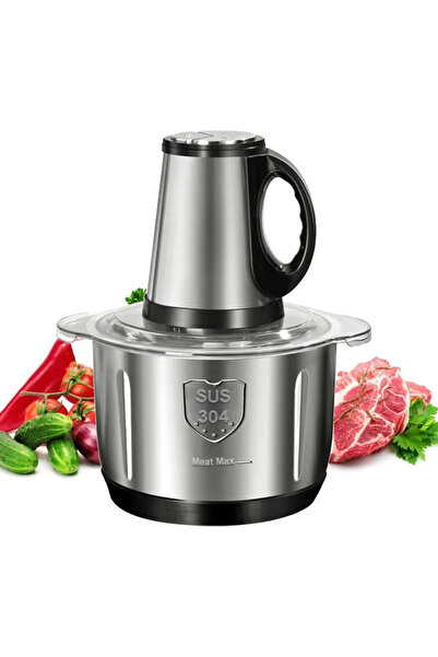 MHONGWEI مفرمة لحم كهربائية سعة 5 لترات مصنوعة من الفولاذ المقاوم للصدأ ومفرم...