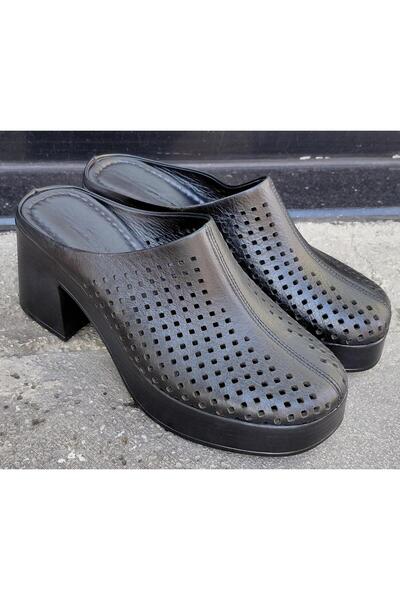 Bulldozer 261600 Γυναικείες παντόφλες με τακούνι από γνήσιο δέρμα, με κλειστό...