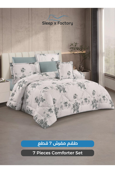 Sleep x Factory 7-Piece Premium Microfiber Comforter Set – Fits King Beds Siz...