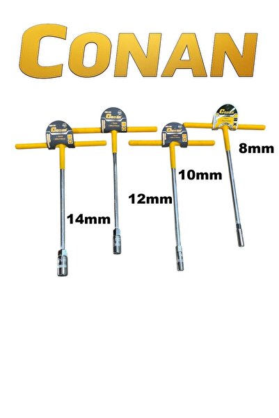 CONAN T-Handle Socket Wrench Set – Sizes 8mm, 10mm, 12mm, 14mm – Heavy-Duty C...
