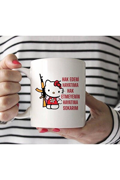 MAĞAZA DEPOM Beyaz Kupa Bardak Hello Kitty Hak Edeni Hayatıma