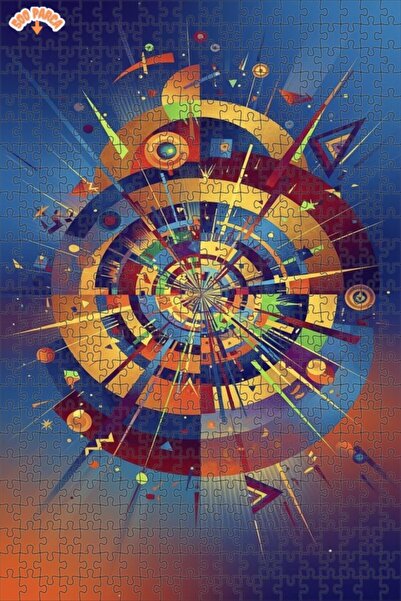 Teona Ahşap لغز خشبي بإطار مزدوج الطبقات بنمط هندسي وانفجار الألوان بأسلوب ال...