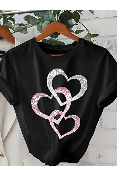 uyguntarz Unisex-T-Shirt mit bedrucktem Design „Past Hearts“.