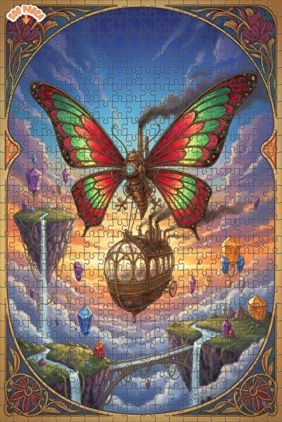 Teona Ahşap لغز خشبي على شكل سفينة الفراشة البخارية ذات الطابقين بإطار فني عل...