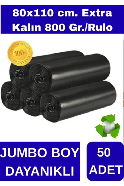 Best Rulo Çöp Poşeti 80x110 Jumbo Boy Extra Kalın Dayanıklı Sızdırmaz Esnek 5...