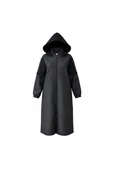 Nival Nermin büyük beden kaşe detaylı manto