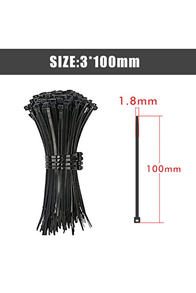 Choice17 ١٠٠ قطعة من أربطة النايلون ذاتية اللصق، مقاس ٣ مم × ١٠٠ مم، شريط ربط...