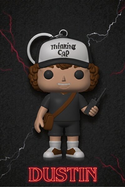 Lades Stranger Things Funko Pop Figure Keychain – Dustin Collectible Key Orna...