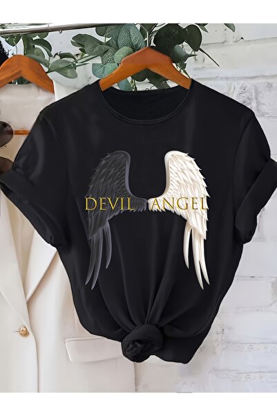 uyguntarz Унісекс футболка з принтом Devil Angel