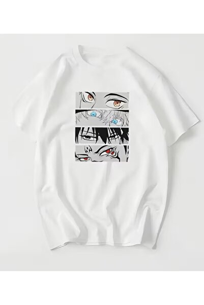 LELVANİ Classic Cartoon Anime Print Black/White Tshirt