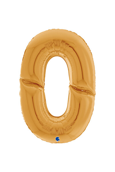PARTİ SEPETİ بالون رقمي من الفويل ذهبي أصفر 26 بوصة (66 سم) إيطالي 0-9