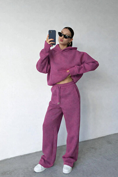 BARLİZ KADIN Baggy Unisex Rahat Ve Spor Kullanıma Uygun Basic Eşofman Takımı