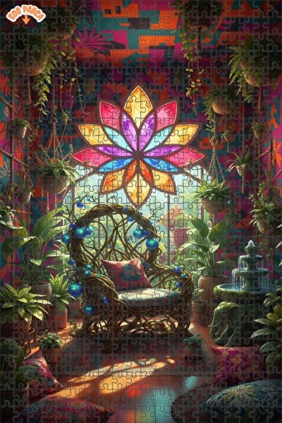 Teona Ahşap لغز خشبي مؤطر بطبقتين بمظهر لوحة زيتية فنية بوهيمية للحدائق 500 ق...