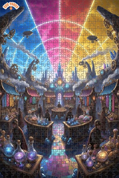 Teona Ahşap لغز خشبي مؤطر بطبقتين بمظهر لوحة زيتية من سوق بوهاري إيفرين بوشن،...