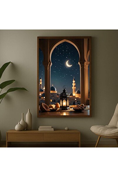 Marktna A canvas painting with a design for the holy month of Ramadan, with a...